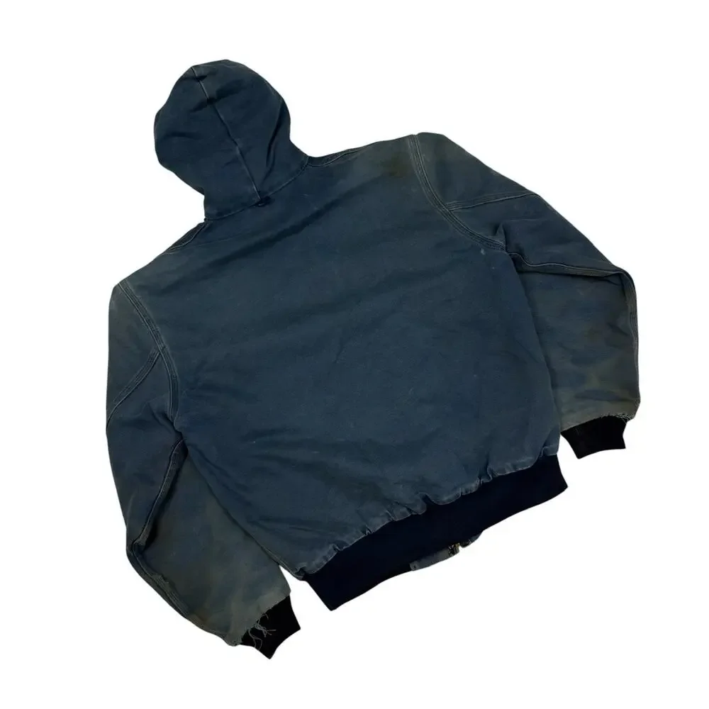 Carhartt blue hooded work wear jacket